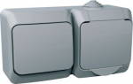 Two way switch + IP44 socket gray Cedar Plus WDE000604 | 3303432403065
