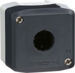 Dark grey empty enclosure lid with light grey base, 1 cut-out -UL/CSA certified. range of product: Harmony XALD - product or component type: empty control station - device short name: XALD - product destination: for XB5 &Oslash; 22 mm control and signalling ...
