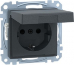 Socket outlet with lid IP44 anthracite Merten SystM MEG2314-0414 | 4042811139841