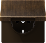 Socket outlet with hinged lid, 16A/250V, brass, LS ME1520KLAT | 4011377113091