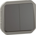 PLEXO 2 GANG 2-WAY SWITCH OR 2 GANG PUSH BUTTON - ANTHRACITE - MECHANISM 069805L | 3414971883055