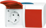 For horizontal installation. With screwless terminals. 2 P + E, Prewired With red hinged lid, EDP (RAL 6018). With labelling field. Labelling field 57.8 x 9.8 mm Continuous coloured marking (hinged lid and base). 2CKA002084A0700 | 4011395993323
