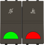 DND/MUR room with LED exchangeable 2 rocker Anthracite - Zenit 2CLA224440N1601 | 8427238229805