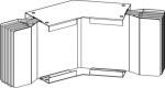 Flat elbow, Canalis KTA, aluminium, 2000A, 3L+N+PE, N1, 2 fixed branches, made to measure angle KTA2000LP4C1 | 3606485025506