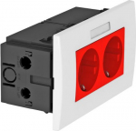 Rozetes komplekts priek&scaron; dubulta Modul 45 84x140x59mm, PC, signālsarkana, 3001 6119429 | 4012197292546