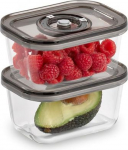 Caso | Glass Vacuum Containers with Plastic Lid (2 pcs) | VacuBoxx Eco-Duo S | Transparent 01175 | 4038437011753