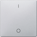 Rocker switch with symbols IO, 2-pole, 3-pole, 55x55mm, aluminum-metallic, DELTA i-system 5TG6242 | 4001869233710