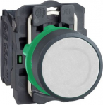 Push button, Harmony XB5, plastic, flush, white, 22mm, spring return, unmarked, 1NO XB5AA11 | 3389118377936
