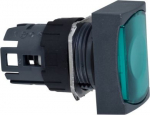 Head for illuminated push button, Harmony XB6, green rectangular flush, 16mm, integral LED, spring r ZB6DW3 | 3389110784206