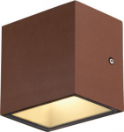 Outdoor wall light SITRA CUBE WL, LED, IP44, 3000/4000K, 11W, rust 1002034 | 4024163222525