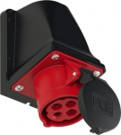 Wall mounted socket 20A 3P4W 6h IP44 UL, red 11491-6 | 9003399448003