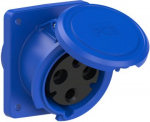 CEE-flanged socket 3x63A(2P+PE) 6h IP44 100x112 sloping blue POWER TWIST 4331-6 | 9003399251443