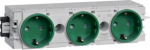 Socket-outlet 3-gang Wago plug/clamp technique C-Profile in mint green GS30006029 | 4012740851398