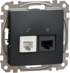 RJ45 + RJ11 data outlet CAT5E UTP, anthracite Sedna Design SDD114458 | 3606481467218