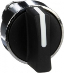 Black selector switch head &Oslash;22 3-position spring return. range of product: Harmony XB4 - device short name: ZB4 - mounting diameter: 22 mm - operator position information: 3 positions +/- 45&deg;. ZB4BD5 | 3389110888973