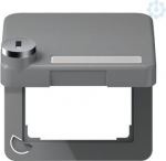 Hinged lid with spring, with inscription field, grey, CD CD590BFKLSLGR | 4011377147669