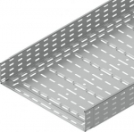 Cable tray with integrated coupling KZI 60x500 from sheet 1,0 mm superficial treatment galvanized Zn+Mg+Al, perforated, with embosy for augmentation of firmness and rigidity KZI 60X500X1.00_ZM | 8595568937810