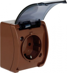 VG-181-52 Koala Gn. poj. 2P+Z SCHUKO n/t IP44 brąz z klapką dymną 61.394 | 5901769016200