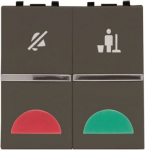 DND/MUR room with LED exchangeable 2 rocker Anthracite - Zenit 2CLA224440N1801 | 8427238198422