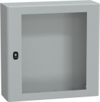 Wall mounted steel enclosure, PanelSeT S3D, transparent door, without mounting plate, 600x600x200mm, NSYS3D6620T | 3606480159220