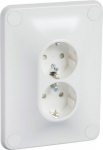 Robust - double socket outlet - 2P + E - flush - screwless - 16A - 250V - white WDE000925 | 6438054019244