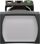 Complete illuminated push button, Harmony XB6, white rectang flush, 16mm, spring return 1NO 12...24V XB6DW1B1B | 3389110763720