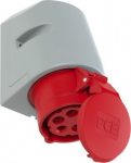 Wall mounted socket 5x16A (3P+N+PE) 6h IP44 TT, red 115-6TT | 9003399622571