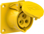 CEE-flanged socket 3x16A (2P+PE) 4h IP44/IP54 70x70 yellow 313-4 | 9003399043345