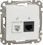 RJ45 + RJ11 data outlet CAT6 UTP, white Sedna Design SDD111468 | 3606481466044