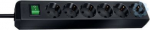 Extension cord ECO-Line 6 sockets 3m H05VV-F 3x1.5, with switch, black 1159500400 | 4007123133130
