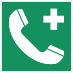 Sign phone on a green background 150x150mm | 006400038000