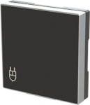 Cover plate with lid for socket, 8588.1 NS, Black, Sky Niessen 2CLA858810A1501 | 8427238146126