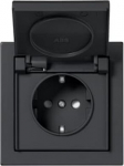 Socket outlet with cover, black, 20ESW-885, Impressivo 2TKA00004469 | 6438199008677