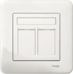 Data socket, Exxact, complete product,  Cat6, UTP, straight, white WDE008361 | 3606480333149