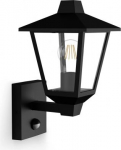 Wall light Kinno, black, upward-facing, E27, 25W, IP44 929004141301 | 8720169351394