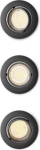 LED recessed luminaire Peridot 230V GU10 3x7W black 929004653001 | 8720169376090