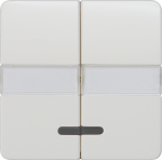 1+1 Rocker switch for double pushbutton, with window, with label for series, 65x65mm, titanium white, DELTA profil 5TG7817 | 4001869072081