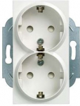 DELTA miro SCHUKO double socket outlet 10/16A 250V with/without screw-type terminals with increased touch protection titanium white without claws DELTA switches and socket outlets &ndash; design and quality to perfection from Siemens. Due to its eternally  ...