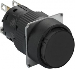 Round black pushbutton &Oslash; 16, flush spring return, 1OC. range of product: Harmony XB6E - device short name: XB6E - mounting diameter: 16 mm - contacts type and composition: 1 C/O - contacts operation: snap action - connections - terminals: fast connec ...