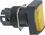 Head for illuminated push button, Harmony XB6, yellow rectangular flush, 16mm, integral LED, spring ZB6DW5 | 3389110776041