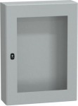 Wall mounted steel enclosure, PanelSeT S3D, transparent door, without mounting plate, 800x600x200mm, NSYS3D8620T | 3606480158988