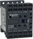 Contactor, TeSys K, 3P, AC-3/AC-3e, 440V, 6A, 1NC aux, 24V DC coil, with integral suppression device LP1K0601BD3 | 3389110428490