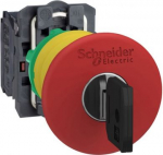 Emergency stop switching off, Harmony XB5, plastic, red mushroom 40mm, 22mm trigger latching key rel XB5AS9445 | 3389110903737