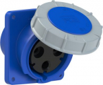 CEE-flanged socket 3x125A(2P+PE) 6h IP67 120x130 sloping blue POWER TWIST 443-6 | 9003399050336