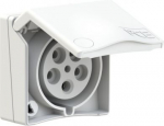 CEE-flanged socket Design 5x32A (3P+N+PE) 6h IP44  200/346V~, 240/415V~/50+60Hz, white 855-6V | 9003399081699