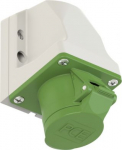CEE-wall mounted socket 2x16A (2P) 11h 24/42VAC >400-500Hz IP44 TWIST, green 182-11V | 9003399429125