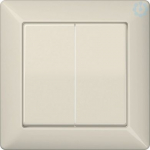 2-gang rocker, with frame, beige, AS AS590-5 | 4011377298859