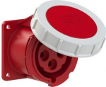 CEE-flanged socket 4x32A (3P+PE) 3h IP67 red 75x75 3242-3v | 9003399149122