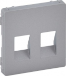 Cover plate Valena Life - double loudspeaker socket - aluminium 755372 | 3414970484376