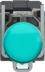 Pilot light, Harmony XB4, metal, green, 22mm, plain lens with BA9s bulb, 110...120V AC XB4BV33 | 3389110887228